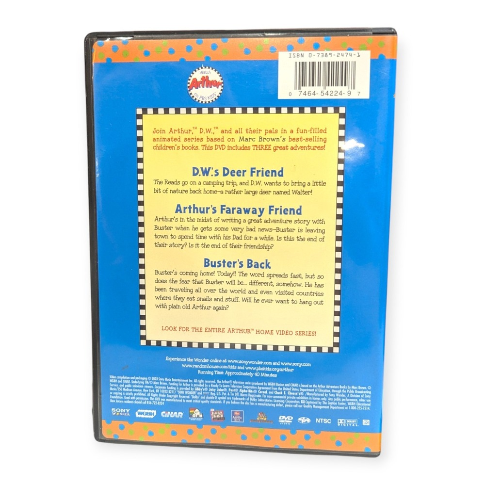 Arthur's Best Friends DVD Sony Wonder PBS Kids 3 Great Adventures 2003 LVD 54224 - Picture 6 of 7